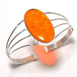 Orange Triplet Opal Gemstone Handmade Gift Cuff Bangle Adjustable SK-16768