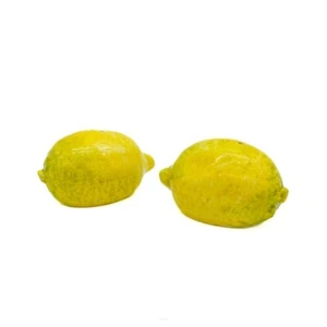 BASSANO CÉRAMIQUE SEL ET ÉPANDEUR DE POIVRE 5CM HAUT CITRON 3D MOTIF NEUF - Photo 1 sur 1