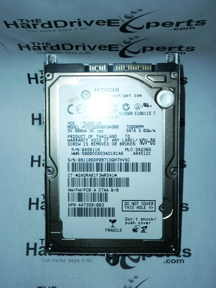 New Hitachi 0A56116 MLC: DA2366 80gb 7200rpm SATA Hard Drive HTS722080K9A300  - Image 1 of 1