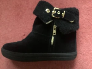 Burberry Shearling Suede Skillman Ankle Boot Black UK4 European 37 Pre-owned - Picture 1 of 11