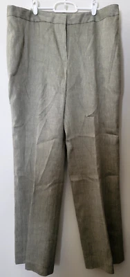 Jones New York Collection Ladies Taupe Linen Blend Wide Leg Career Pants Size 16 - Image 1 of 4
