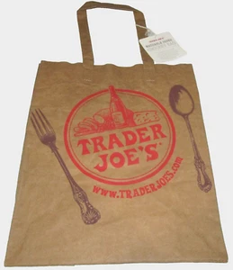 TRADER JOE'S WASHABLE PAPER GROCERY BAG~14" X 11.5" x 7 Durable and Light Weight - Picture 1 of 1