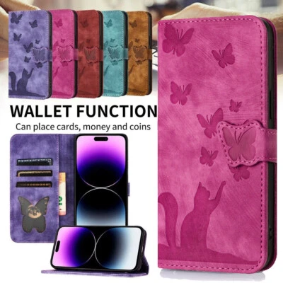 Magnetic Leather Case For iPhone 15 Pro Max 14+ 13 12 11 Flip Wallet Phone Cover - Image 1 of 4