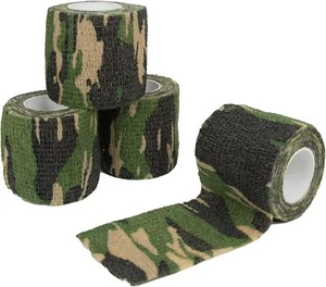 4 Pack Camo Self Adhesive Silencing Fabric Tape 1.97" x 177" - Picture 1 of 4