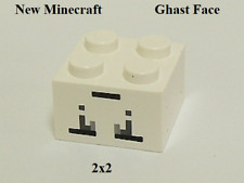 New! Lego Minecraft GHAST Face Brick 2x2 Gray Black Rectangle Squares Villain