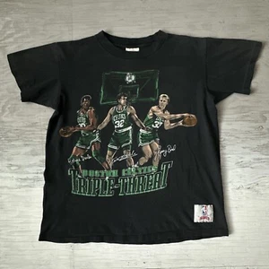 Vintage NBA Nutmeg Boston Celtics Triple Threat Shirt Sz M Bird Parish McHale - Picture 1 of 13
