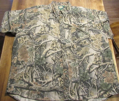 Cabelas Seclusion 3D Mens Camo Short Sleeve Button Down Hunting Shirt Vented 3XL - Image 1 of 4