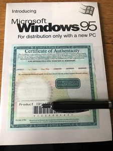 Windows 95 Operating System COA & Manual very RARE Factory Sealed OEM NEW - Picture 1 of 2