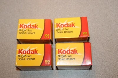 Lot Of 4 Kodak BRIGHT SUN 100 Film 4 Rolls 24 EXP EXPIRED 35 mm Color Print Film - Image 1 of 4