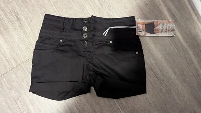 Women's Juniors Size 3 - High Waist Shorts Black - Silver Crush - Image 1 of 4