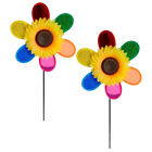  2 pièces en plastique décoratif extérieur moulin à vent jouets pour enfants colorés