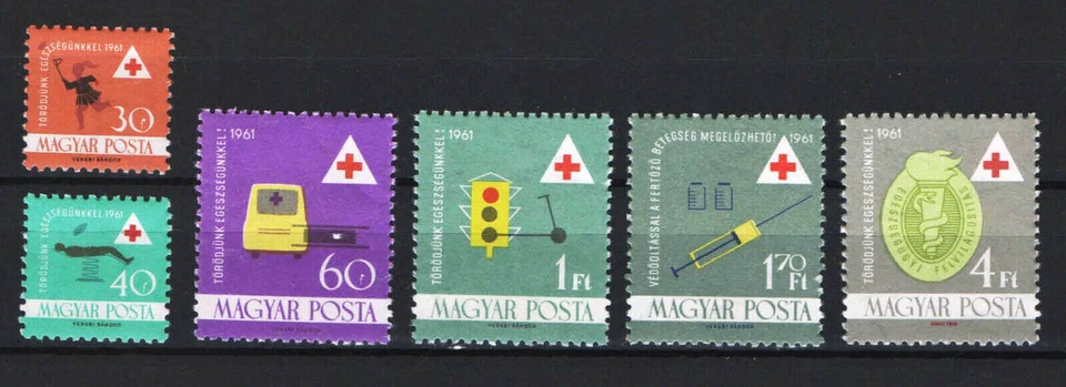 Hungría 1961. Juego Cruz Roja MNH (**) Michel: 1747-1752 / 3 EUR Foto 1 de 1