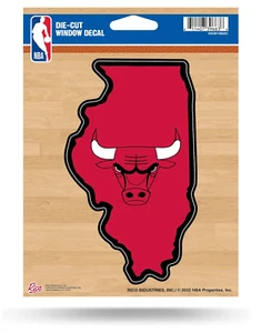 Chicago Bulls Decal 5"x6" Perfect Cut State Decal - Picture 1 of 1