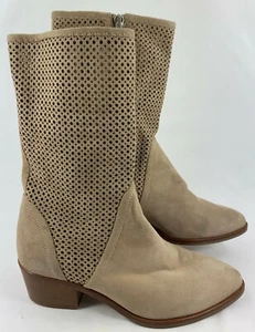 ITALEAU Damen Ala perforiert wasserdicht Wildleder halbhohe Stiefel hellbraun Größe 5,5 - Bild 1 von 4