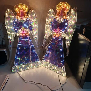Light Up Angel Pair 17" Christmas Window Decor Plug In  - Picture 1 of 9