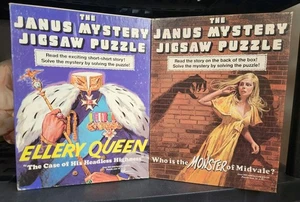 Janus Mystery Jigsaw Puzzle Lot Monster of Midvale & Ellery Queen Complete  - Picture 1 of 5