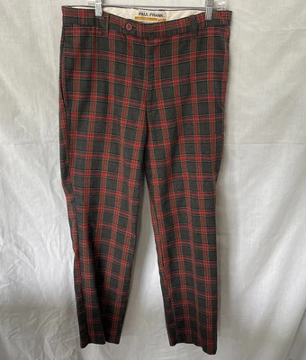 Calça Paul Frank Tartan Vermelha Masculina Tamanho 34 - Imagem 1 de 4