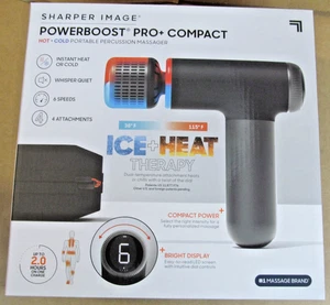 NEW SHARPER IMAGE POWERBOOST PRO+ COMPACT MASSAGE KIT CORDLESS ICE &HEAT THERAPY - Picture 1 of 2