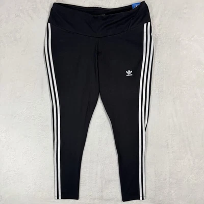 NEW Adidas Originals Cotton 3 Stripes Tights Size 3XL Mid Rise Tight Fit Jersey - Image 1 of 4