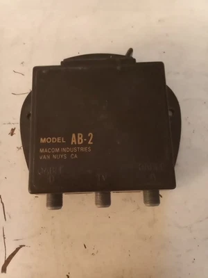 Vintage  Macom Industries Brand 2 way Coaxial Cable TV A/B Switch Model# AB-2 - Image 1 of 4