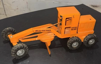 Niveladora de carretera Tonka No. Juguete de acero prensado 600 vintage naranja Foto 1 de 4