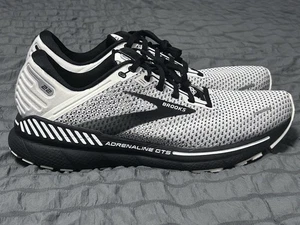 Brooks Mens Adrenaline GTS 22 White Grey Black Shoes 1103662E135 Size 11 2E NICE - Picture 1 of 24