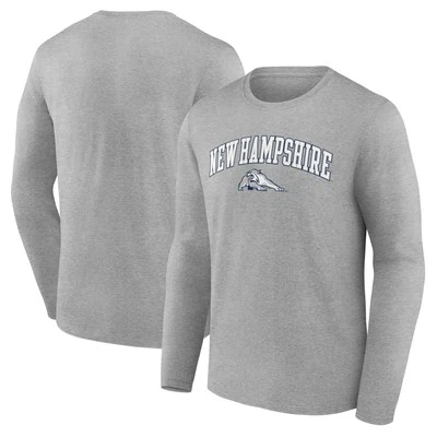 Men's Heather Gray New Hampshire Wildcats Campus Long Sleeve T-Shirt - Image 1 of 3