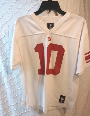 New York Giants Eli Manning #10 Jersey Juvenil XL 18-20 NFL Equipo Ropa Blanco/Rojo Foto 1 de 4