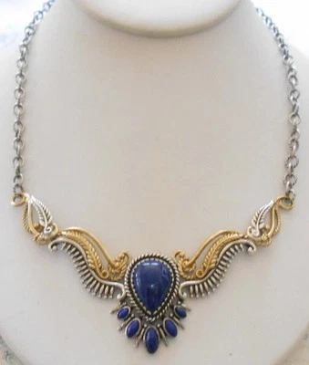 Sterling & Brass  Carolyn Pollack Relios Lapis Lazuli Statement Necklace  5073M - Image 1 of 4