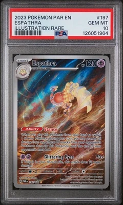 Pokemon TCG 2023 Espathra Holo Card 197/182 Sv04: Paradox Rift PSA 10 - Image 1 of 2