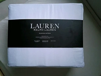 Nuevo Juego de Sábanas Ralph Lauren King Dunham Satén 4 piezas Blanco Casa de Campo Foto 1 de 4