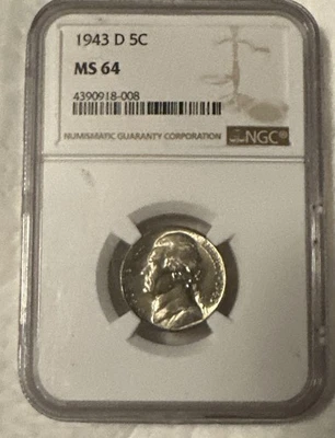 1943-D Jefferson nickel graded by NGC MS64 - Image 1 of 4