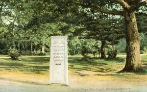 Artistic Vintage Postcard Rufus Stone Monument Bournemouth England - Picture 1 of 2