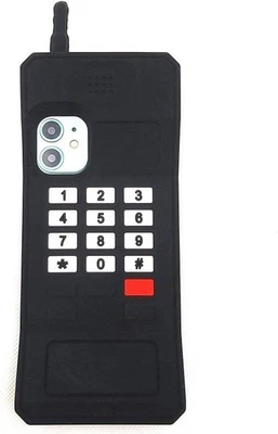 Classic Cellular Phone Silicone Case Cover 3D Cube Retro fr iPhone 15 16 Pro Max - Image 1 of 4