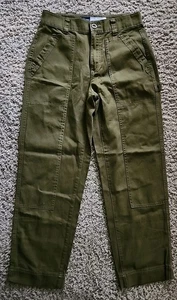 Old Navy Utility-Hose hoher Bund gerades Bein oliv od grün Herbst neu ohne Etikett Damen 4 - Bild 1 von 14