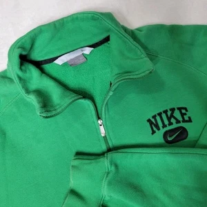 Vintage Nike Quarter Zip Pullover Herren XXL Grün Sweatshirt Bestickt Y2K Genäht - Bild 1 von 12