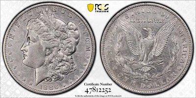 1886 O $1 MORGAN SILVER DOLLAR PCGS XF Detail Protect by Gold Shield & TrueView - Image 1 of 3