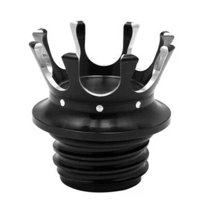 Tapa del depósito de corona de aluminio negra para Harley Sportster Touring Glide Softail #E - Imagen 1 de 6