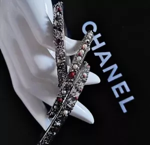 Chanel ✿*゚Ruthenium 3 in One Pâte de verre Glass Bead CC Bracelet By Goosens - Picture 1 of 8