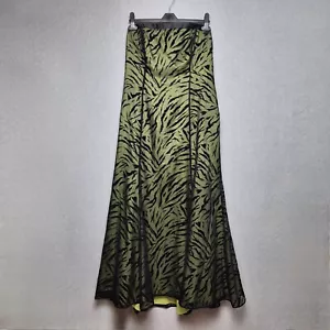 Roman Strapless Dress UK 16 Animal Print Green Fit & Flare Glitter Formal Ball - Picture 1 of 7