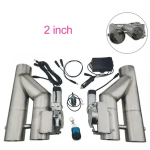 2in" Double Electric Exhaust Valve Dual Control Valve W/Manual and Remote Switch - Picture 1 of 15