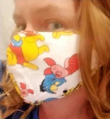 Adult HANDMADE FACE COVER MASK Winnie the POOH bear Eeyore piglet tiger friends - Image 1 of 4