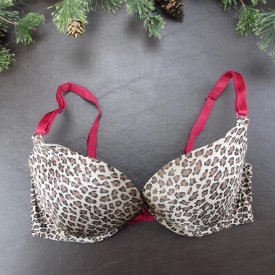 Sujetador b.tempt'd 34DD estampado de leopardo acolchado con aros cierre ajustable trasero Foto 1 de 4