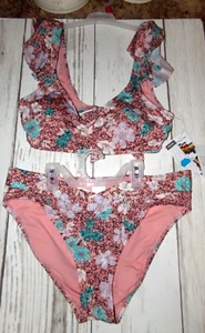 Time and Tru Women’s Floral Bikini Swimsuit Set Bathing Suit Large 12/14 NEW - Picture 1 of 3