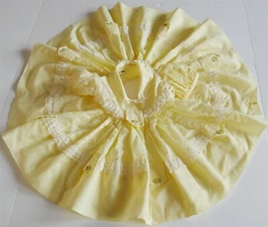 VTG Mary Louise Originals Yellow SS Dress Girl 9 mo Circle Skirt Lace Rosettes - Picture 1 of 10