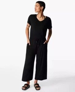 New SWEATY BETTY Take It Easy Drawstring Jersey Jumpsuit In Black Size S $128 - Picture 1 of 10