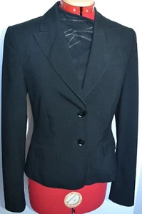 Esprit Lined Black Fitted Jacket Collar & Reveres Front Flap Pockets Size 8 - Picture 1 of 5