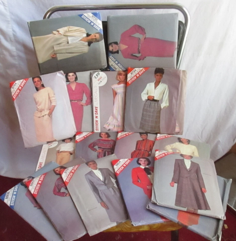 16 Vtg 80s Lot Folded Uncut McCalls Stitch N' Save Clothing Fashion  Patterns gr - Image 1 of 4