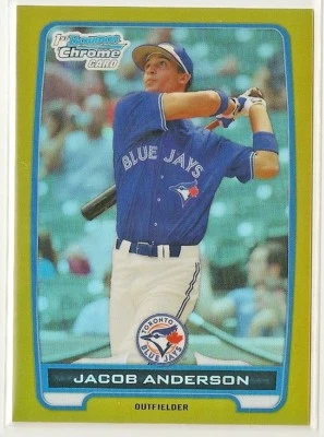 Jacob Anderson 2012 Bowman Chrome Prospect GOLD Refractor #'d 41/50 - BLUE JAYS - Image 1 of 2
