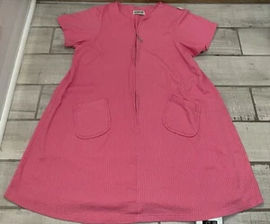 Vintage Crowntuft Vintage Womens Robe Cover Up Pink Searsucker Cotton Med/L - Picture 1 of 7
